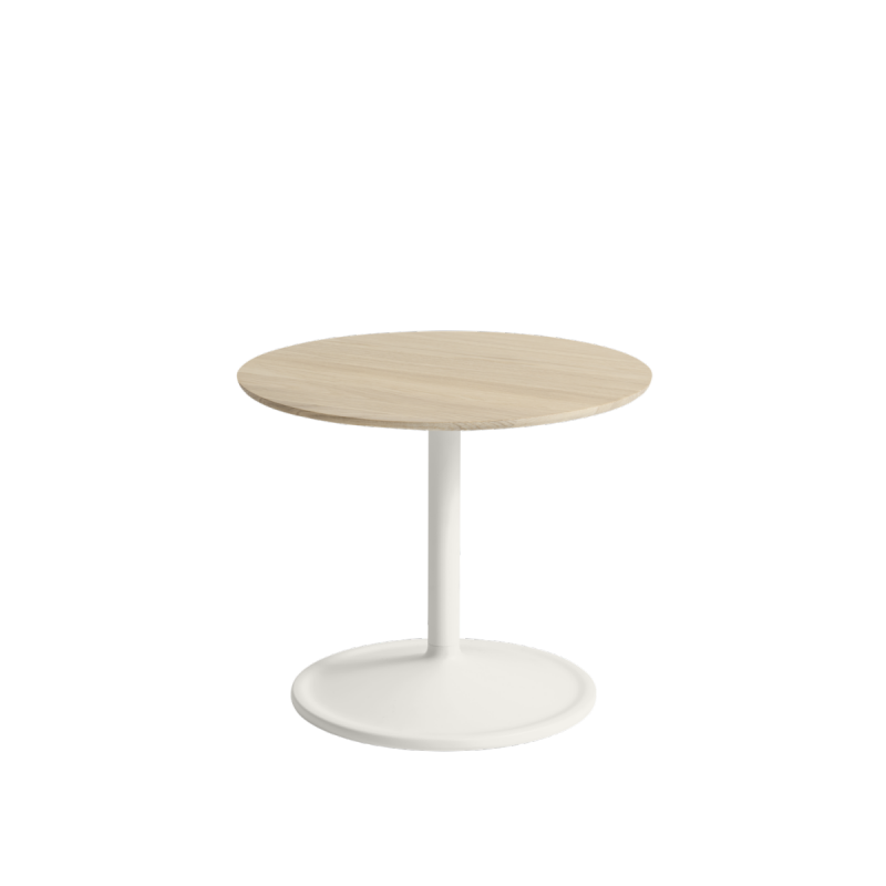 Muuto SOFT SIDE Stolik Okrągły 40 cm Biały / Blat 48 cm Dąb Naturalny