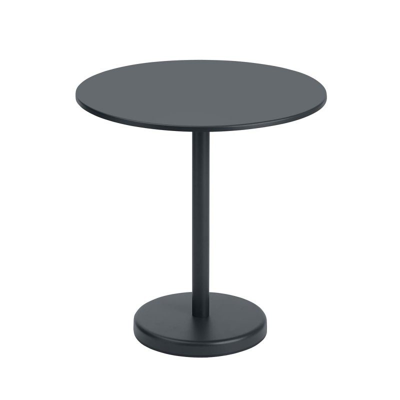 Muuto LINEAR Okrągły Ogrodowy Stolik Kawowy 70 cm / Czarny