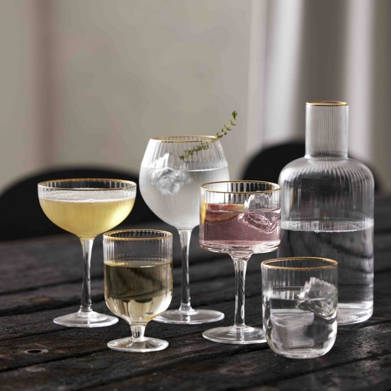 Lyngby Glass PALERMO Karafka do Wody 1,5 l Złota