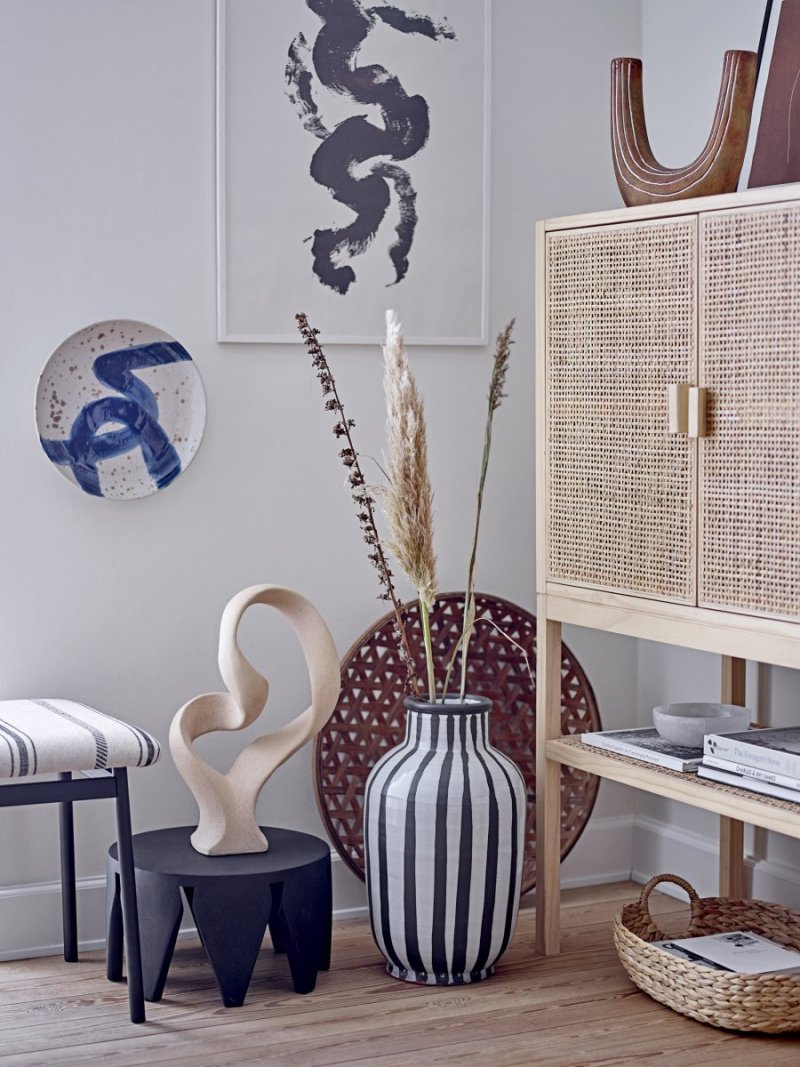 Bloomingville SANNA Drewniana Komoda z Rattanowym Frontem