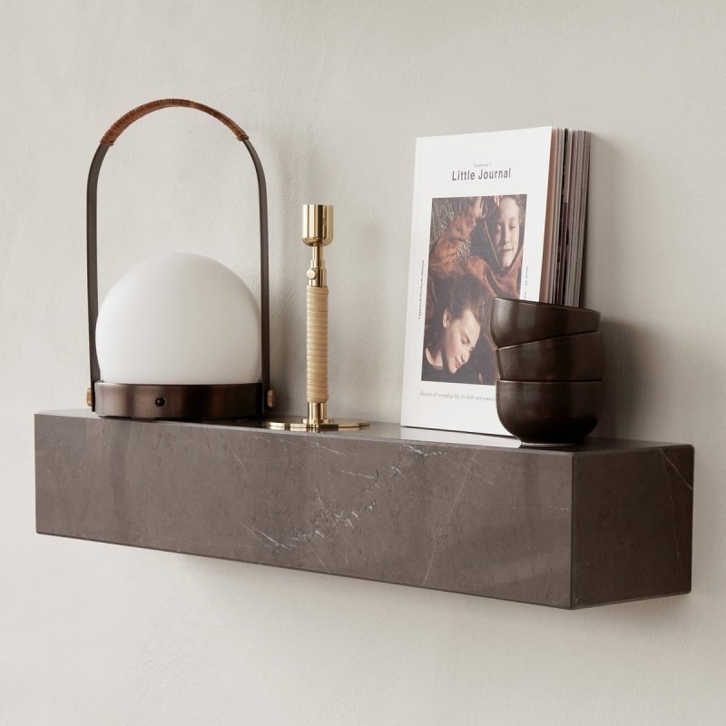 Menu PLINTH Marmurowa Półka Ścienna 60 cm / Szary Marmur Kendzo