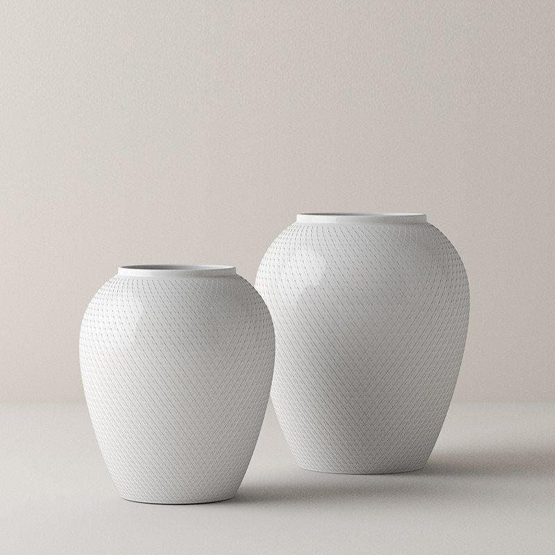 Lyngby Porcelain RHOMBE Wazon do Kwiatów 17 cm / Biały