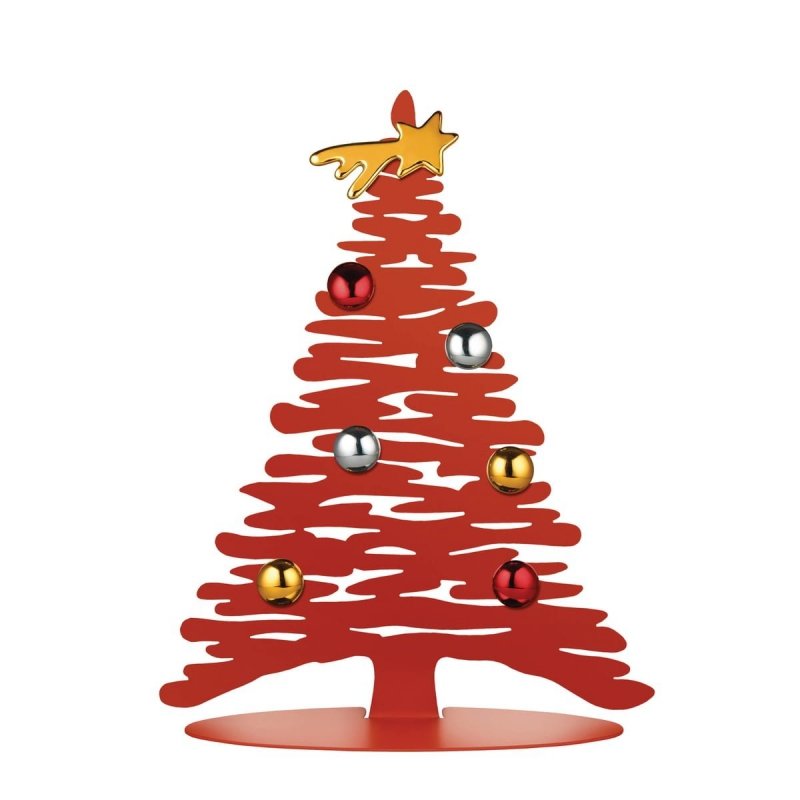 Alessi BARK Stalowa Choinka Świąteczna 30 cm Czerwona
