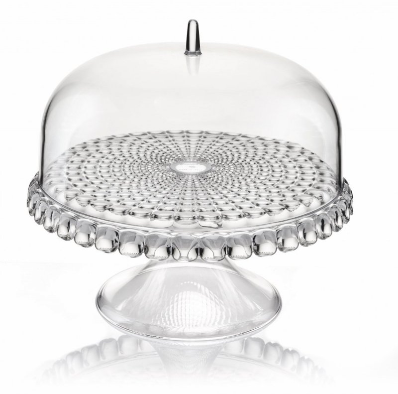 Guzzini TIFFANY Patera z Kloszem do Ciasta 30 cm / Transparentna