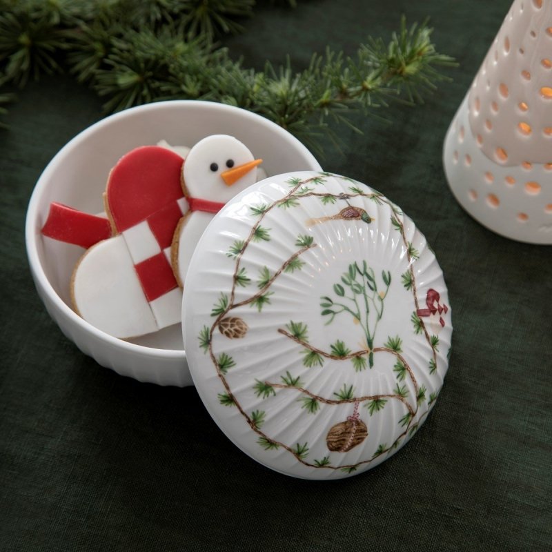 Kähler HAMMERSHØI CHRISTMAS Bombonierka Świąteczna / Porcelanowy Pojemnik z Pokrywką
