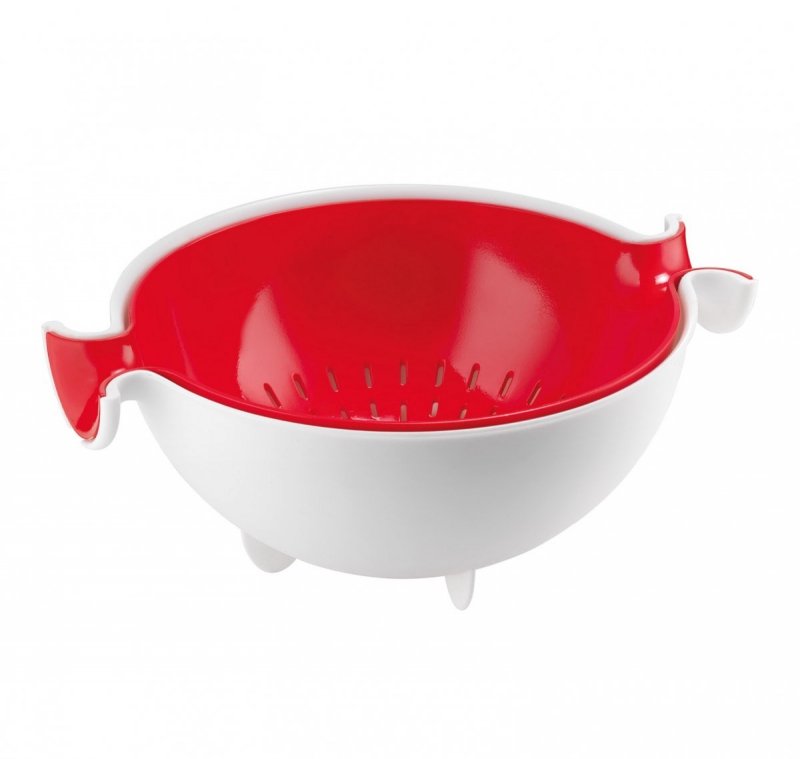Guzzini ACTIVE DESIGN Durszlak z Miską / Czerwony
