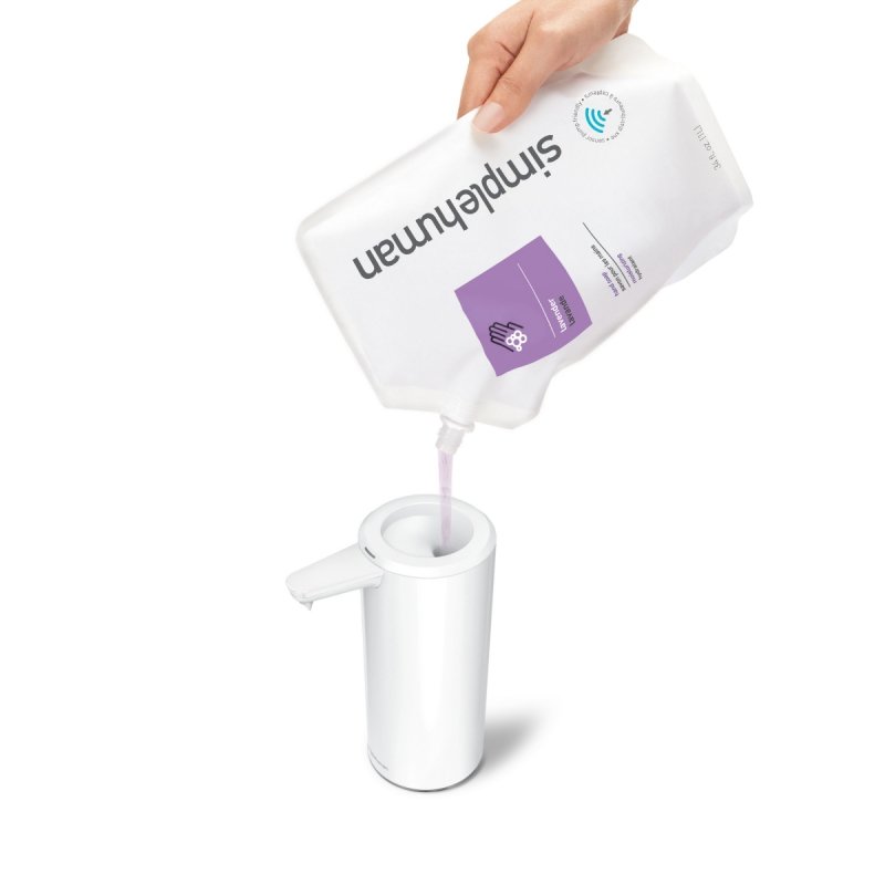 Simplehuman SENSOR Stalowy Automatyczny Dozownik do Mydła, Płynu, Żelu Antybakteryjnego - Akumulatorowy 266 ml Biały