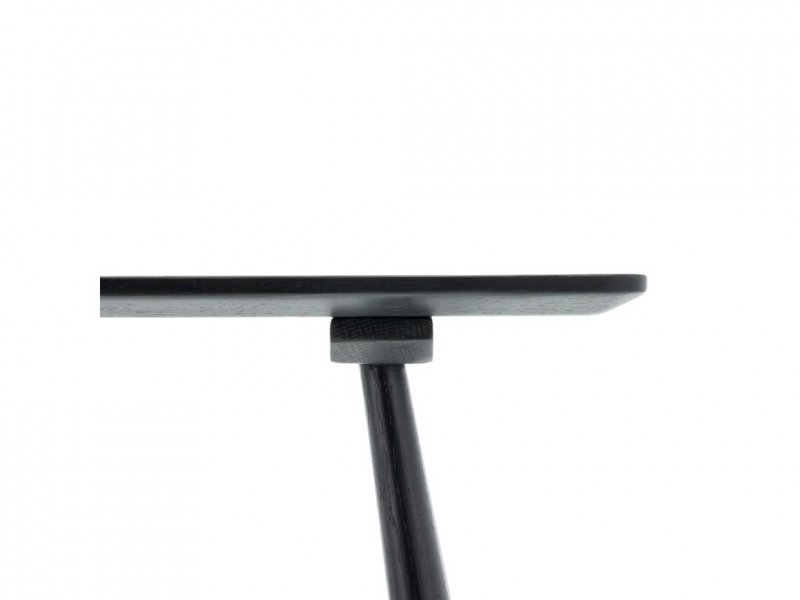 Villa Collection BAST Taboret - Stołek z Dębowy 45 cm Czarny