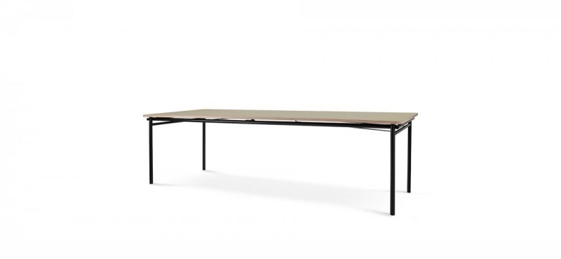 Eva Solo TAFFEL Stół Rozkładany 90 x 250-370 cm Czarny / Blat Pebble