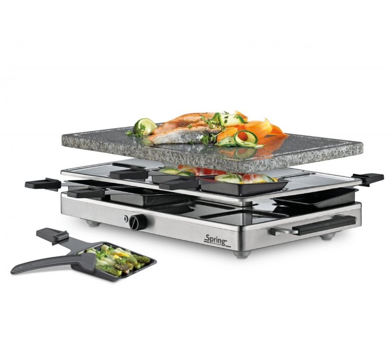 Spring RACLETTEFONDUE CLASSIC Szwajcarski Zestaw do Raclette i Grill Stołowy dla 8 Osób