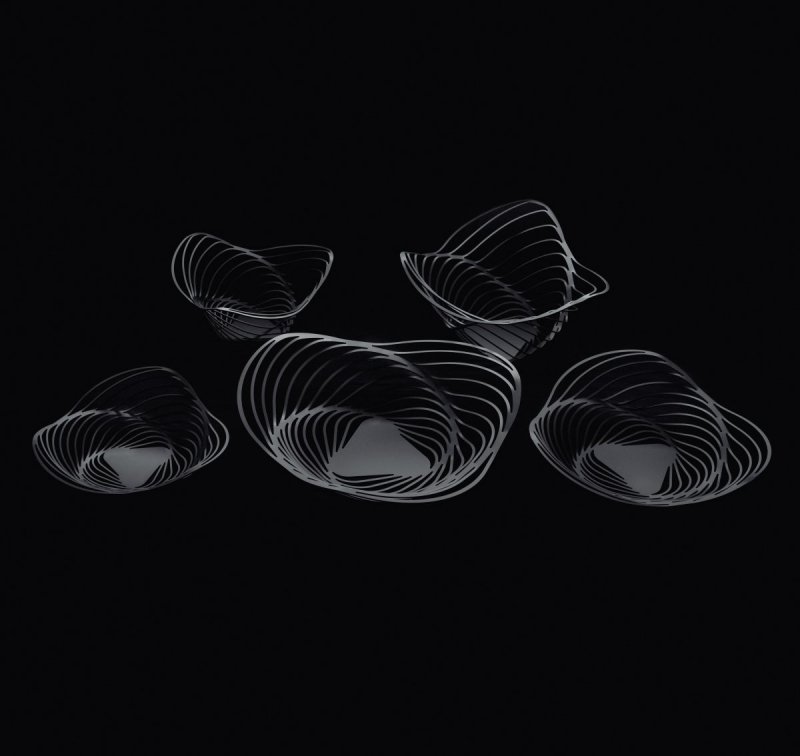 Alessi TRINITY Kosz na Owoce 26 cm Czarny