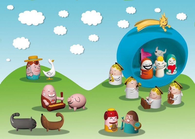 A di Alessi RE MAGI Porcelanowe Figurki / Trzej Królowie