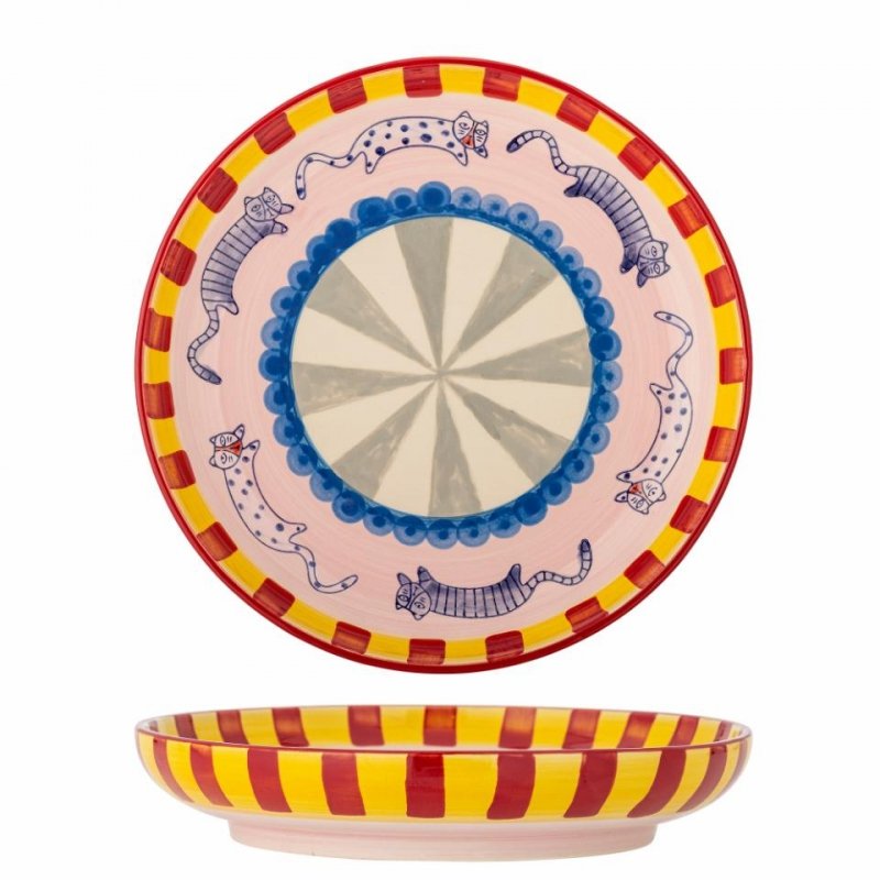 Bloomingville MISSY Miska Dekoracjna z Motywem Kotów / Kolorowa