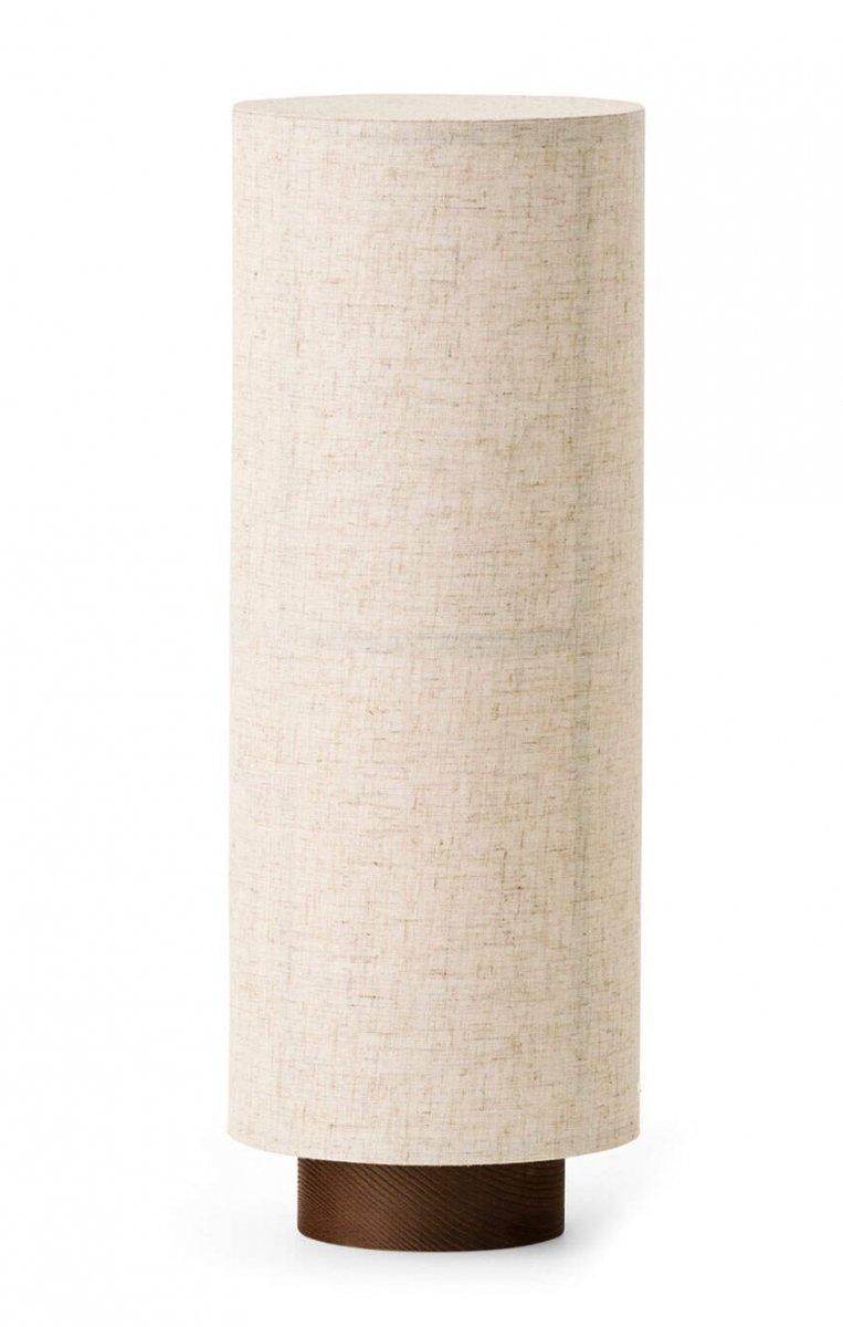 Audo HASHIRA Lampa Podłogowa na Drewnianej Podstawie / Klosz Naturalny Len