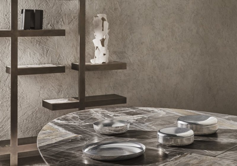 Alessi TEXTURE Stalowy Pojemnik z Pokrywką 23 cm Srebrny