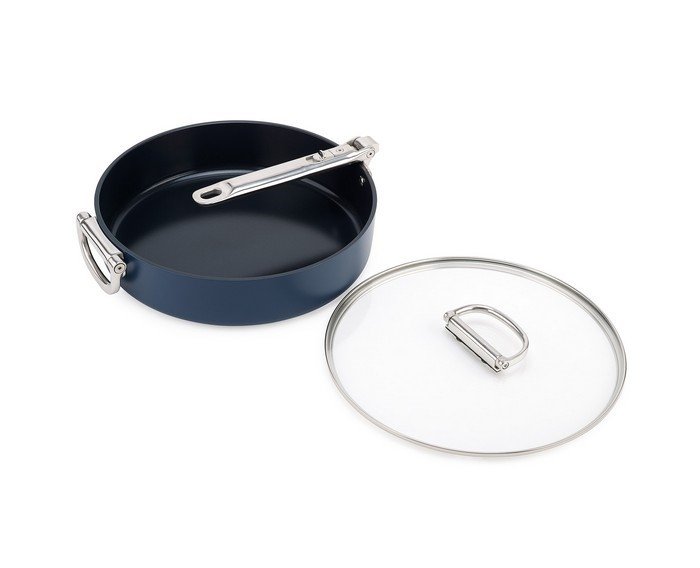 Joseph Joseph SPACE Patelnia ze Składanym Uchwytem i Pokrywką 28 cm / Granatowa