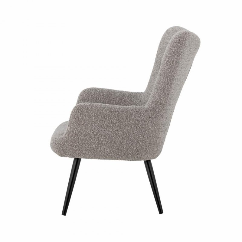 Bloomingville PERRY Fotel Tapicerowany / Tkanina Bouclé Naturalna