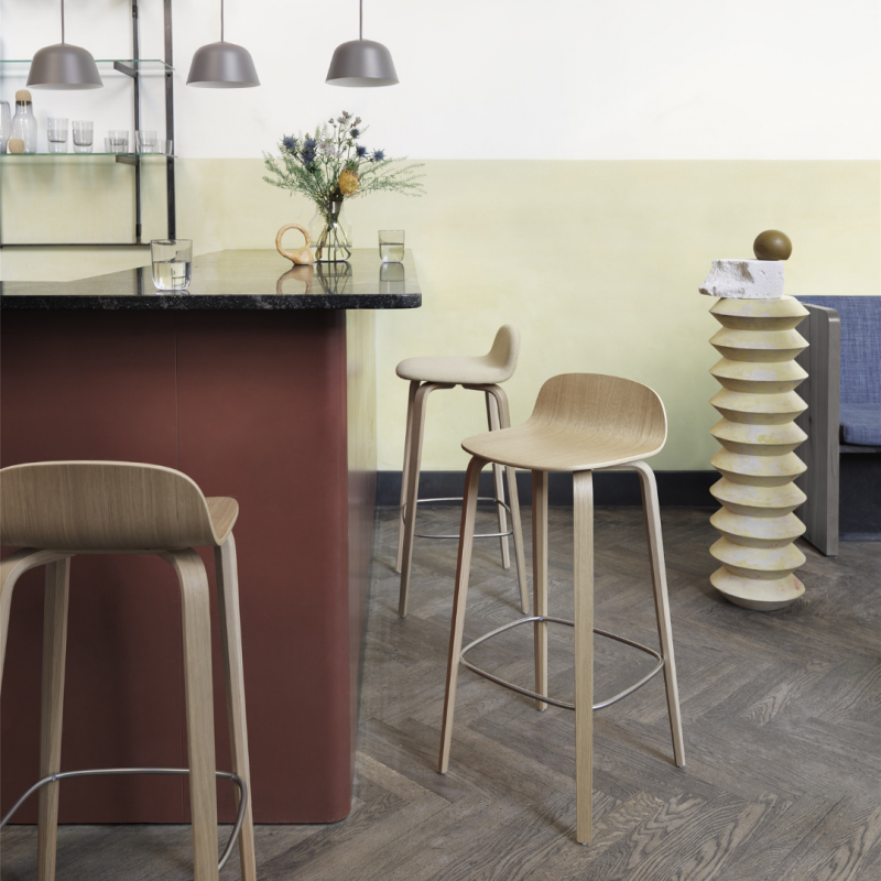 Muuto VISU BAR Hoker - Stołek Barowy 75 cm Ciemnozielony