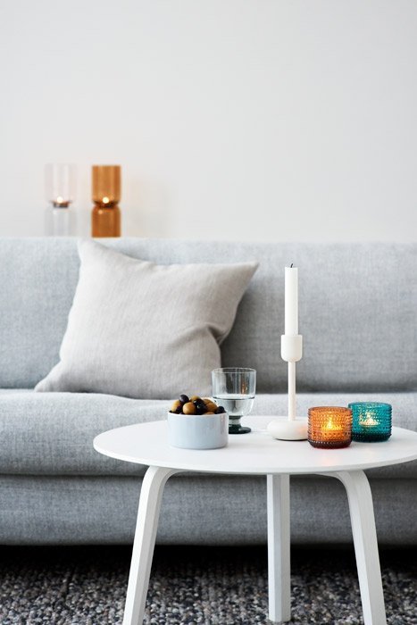 Iittala NAPPULA Świecznik Niski / Biały