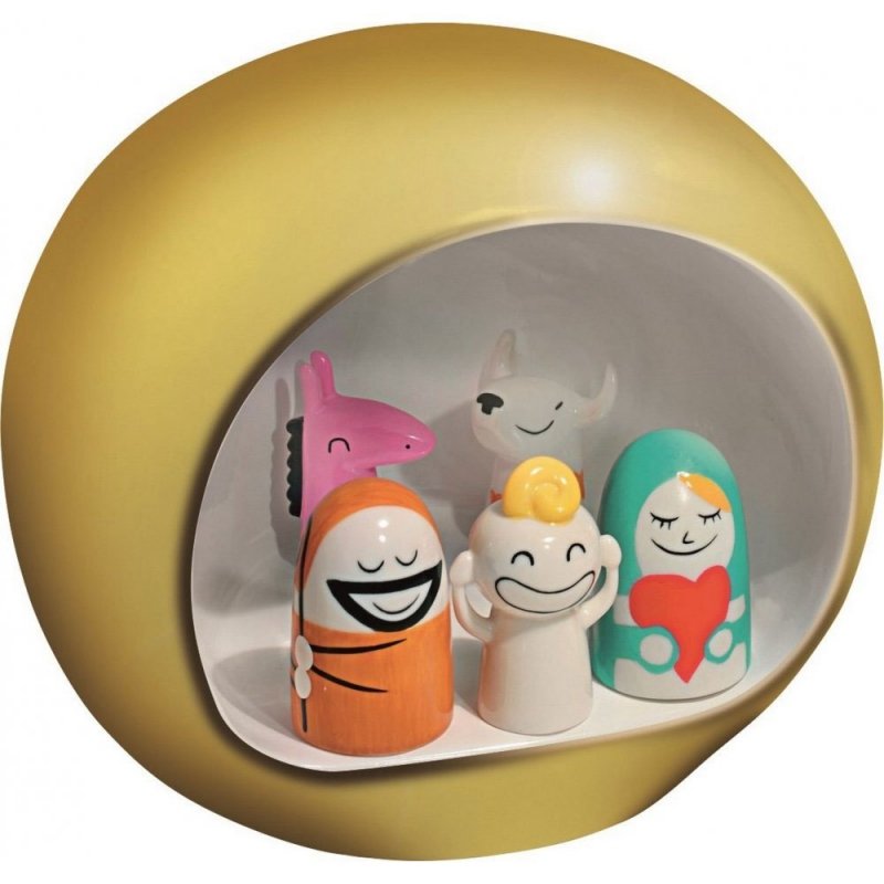 A di Alessi PRESEPE Szopka Świąteczna z Figurkami / Złota