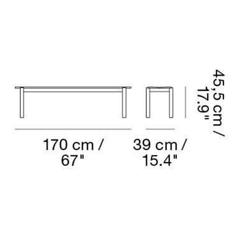 Muuto LINEAR Zestaw Mebli Ogrodowych - Stół 200 cm + 2 Ławki - Czarny