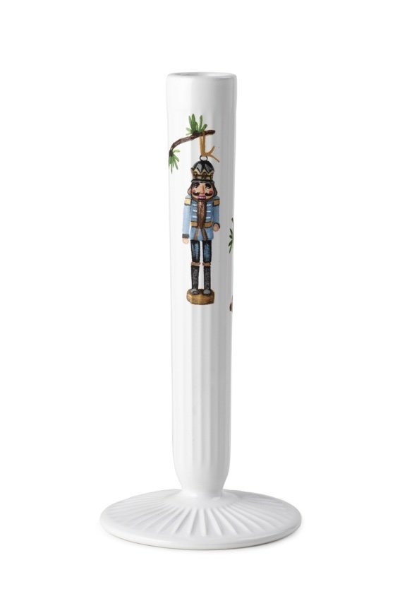Kähler HAMMERSHØI CHRISTMAS Świecznik Świąteczny 20 cm Zdobiony / Biały