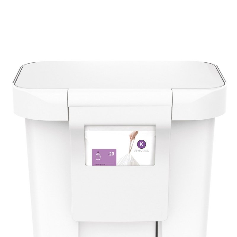 simplehuman LINER POCKET Kosz Pedałowy 45 l / Biały