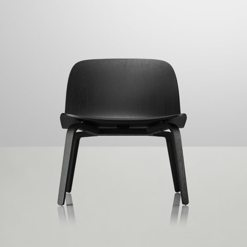 Muuto VISU LOUNGE Krzesło Drewniane Tapicerowane - Granatowe