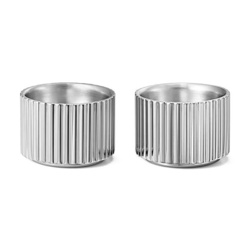 Georg Jensen BERNADOTTE Stalowe Kieliszki do Jajek 2 Szt. / Srebrne