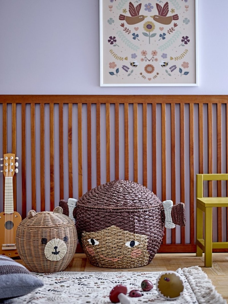 Bloomingville LILL Rattanowy Kosz na Zabawki do Przechowywania dla Dzieci