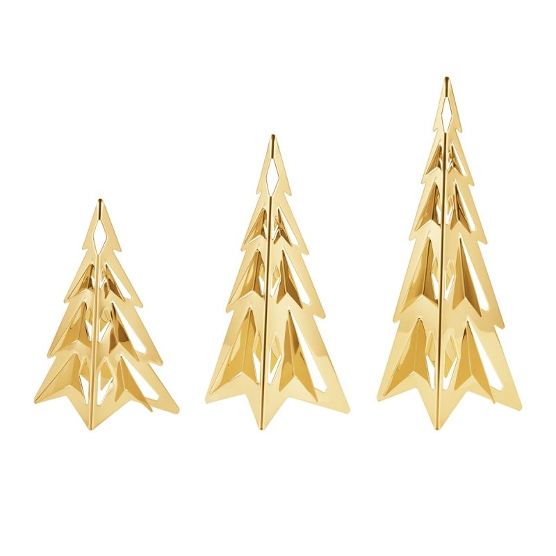 Georg Jensen CHRISTMAS 2024 Choinka Dekoracyjna - Zestaw 3 Choinek / Złoty