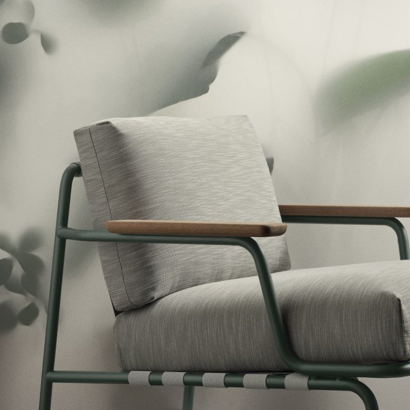 Muuto SETTLE Fotel Ogrodowy / Szary - Ciemnozielony