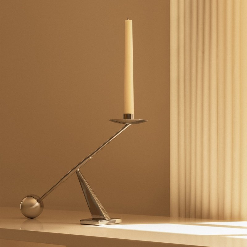 Audo INTERCONNECT Świecznik Stołowy 25,5 cm / Brązowy