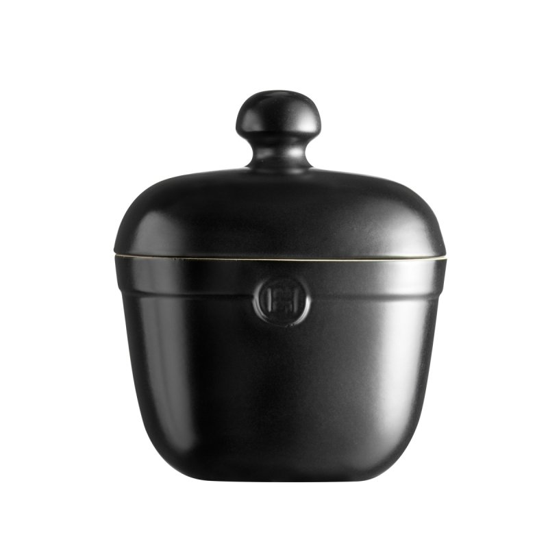 Emile Henry NATURAL Ceramiczny Pojemnik - Słoik z Pokrywką na Ciasteczka / Czarny