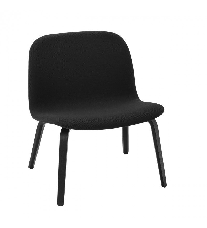 Muuto VISU LOUNGE Krzesło Drewniane Tapicerowane - Czarne