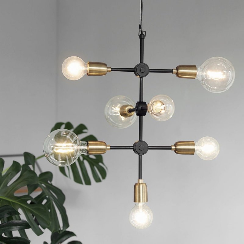 House Doctor MOLECULAR Lampa Sufitowa - Wisząca / Czarna - Złota