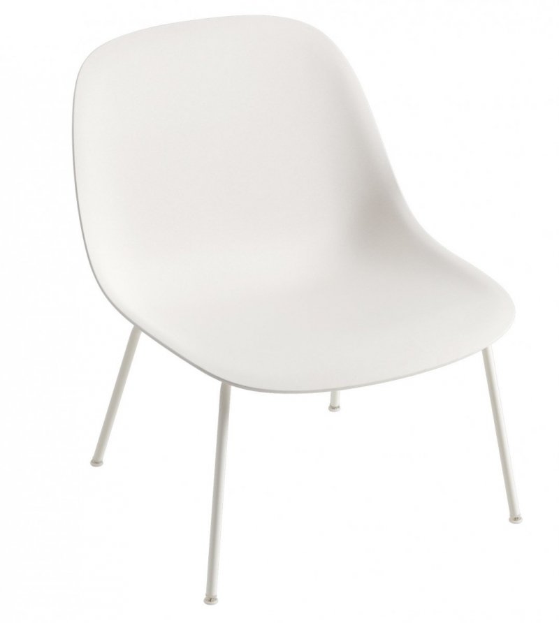 Muuto FIBER LOUNGE Fotel Biały - Rama Metalowa