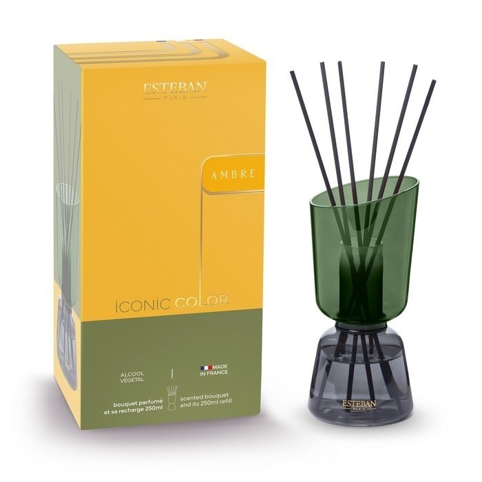 Esteban PARIS Szklany Dyfuzor Zapachowy z Patyczkami 250 ml ICONIC / Zapach Ambre
