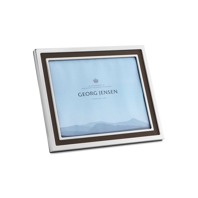 Georg Jensen MANHATTAN Ramka do Zdjęć 30x25 cm Stalowa / Skóra