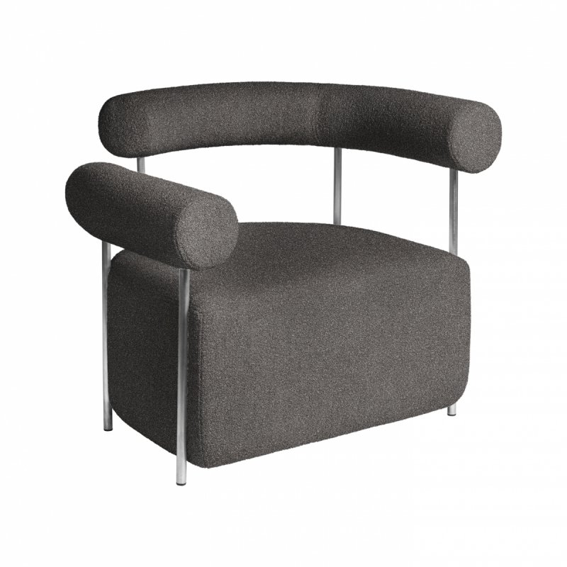 Kristina dam studio SOLITUDE Fotel Tapicerowany Boucle / Ciemnoszary