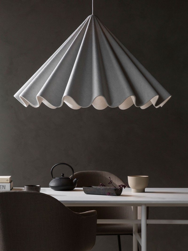 Menu SNAREGADE Stół Owalny 210 cm Jasnoszary / Blat Linoleum Mushroom