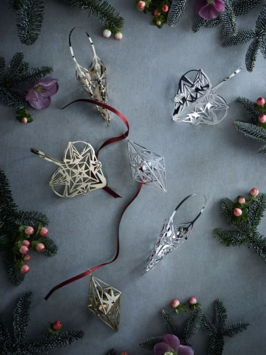 Rosendahl KAREN BLIXEN Christmas Zawieszka Świąteczna - Serce 12 cm Srebrne