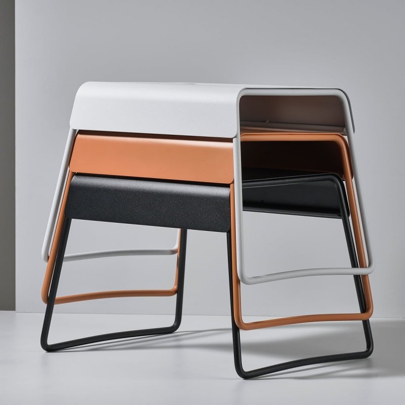 ZONE Denmark A-STOOL Taboret - Stołek Metalowy - Jasnoszary Soft Grey