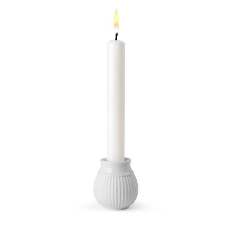 Lyngby Porcelain CURVE Świecznik na Klasyczną Świeczkę