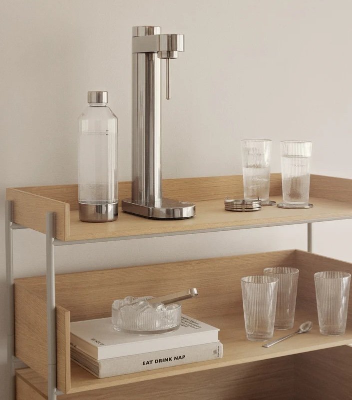 Stelton BRUS CARBONATOR Ekspres do Gazowania - Stalowy Saturator do Wody Gazowanej / Srebrny Połysk