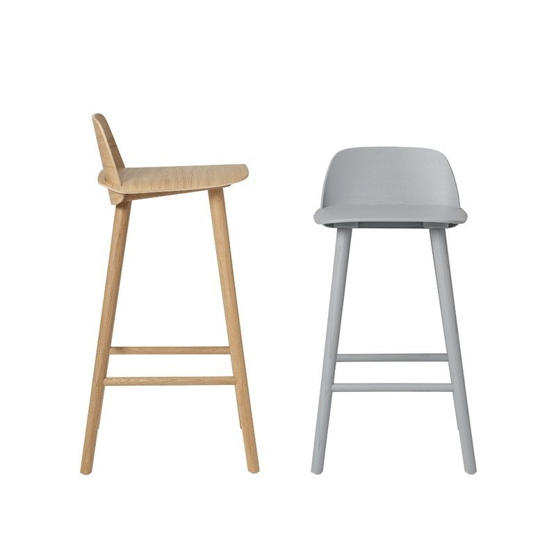 Muuto NERD Hoker - Krzesło Barowe 89 cm Żółte Sand Yellow