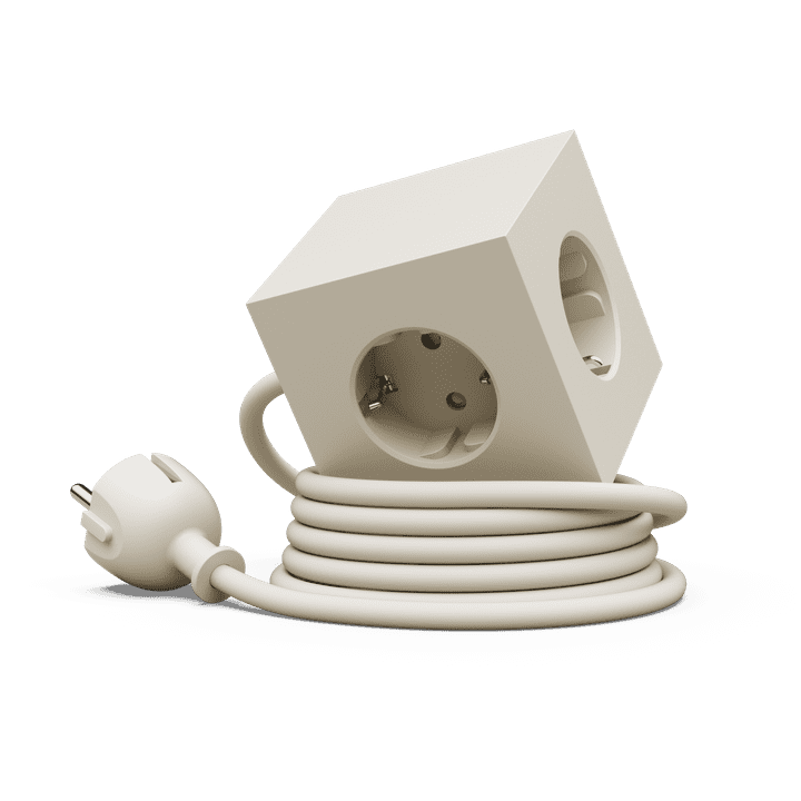 Avolt SQUARE 1 Listwa Zasilająca z Podwójnym USB-C i Magnetyczną Podstawą 3 m / Beżowa