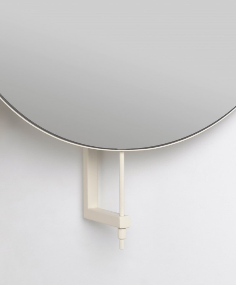 Kristina dam studio ROTATING Obrotowe Lustro Ścienne 60 cm Okrągłe / Jasnobeżowe