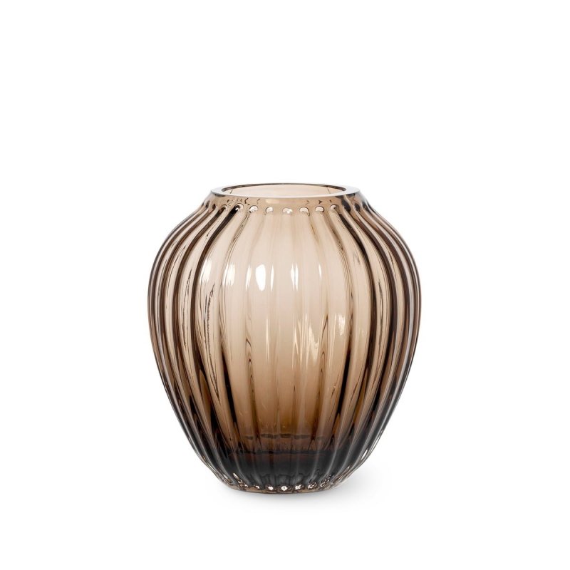 Kähler HAMMERSHØJ Szklany Wazon do Kwiatów 15 cm Brązowy Walnut