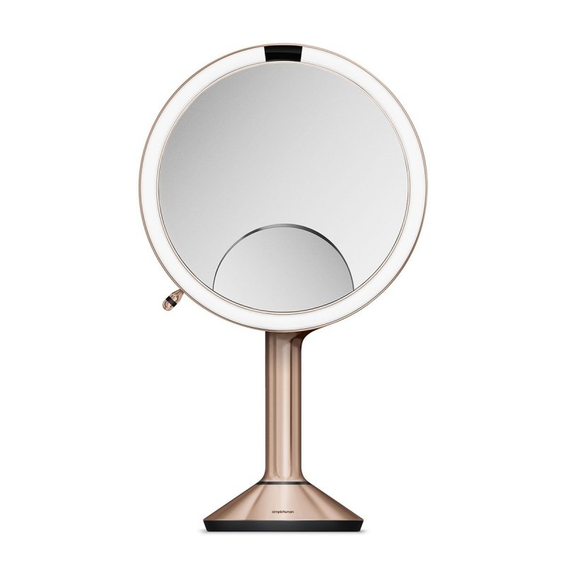 Simplehuman TRIO Lustro Sensorowe Bezprzewodowe 20 cm / Różowe Złoto